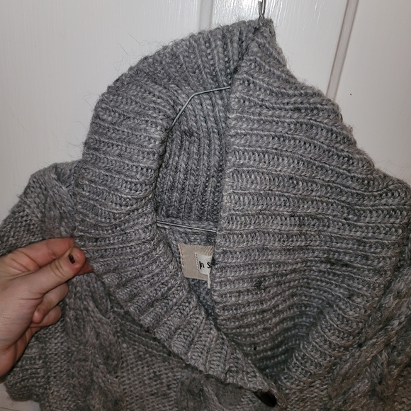 In Stitches sh.sl. raised collar wool/alpaca cardigan - Picture 2 of 5